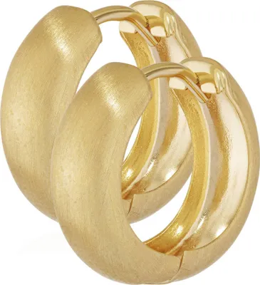 Produktbild von Paar 333 Gelbgold Klappcreolen Ohrringen 12,2 X 3,2mm Teilmattiert Rund 4740