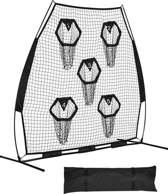 Produktbild von Fußballtrainer Wurfnetz Übungsnetz (2265 x 1060 x 2100 mm) mit 5 Zieltaschen & tragbarer Aufbewahrungstasche & Gurten