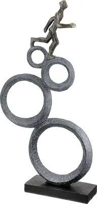 Immagine prodotto di Gilde Skulptur, "Running", Mannmotiv, Läufer, Kunstharz, anthrazitfarben, kupferfarben, VE 1, L. 7.5 cm, B. 26 cm, H. 47 cm 37844 4063387378441