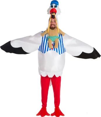 Storch Kostüm Adebar bringt Nachwuchs für Herren Tier Onesize witzig Spaßkostüm lustiges Kostüm Vogel Junggesellenabschied JGA Mottoparty Fasching Karneval