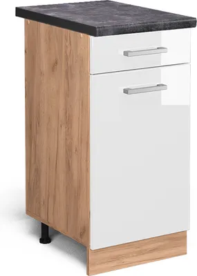 Produktbild von Küchenunterschrank Vicco R-Line Weiß Hochglanz 40 cm , AP Anthrazit, Model 45415