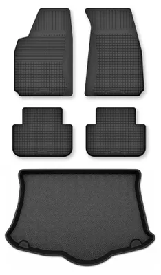 Zdjęcie produktu dla Dywaniki gumowe + mata bagażnika do Alfa Romeo 147 2002-2010 (hatchback) – czarne, dobierane – Wielganizator Semi-Universal