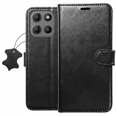 Produktbild von Klapphülle für Motorola Moto G15 | G17 Power – Leder-Portemonnaie-Hülle + Displayschutzglas