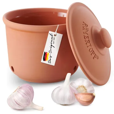 Produktbild von Römertopf Frische-Topf MINI 0,6 Liter - Knoblauchtopf Keramik - Atmungsaktiver Ton - Terrakotta
