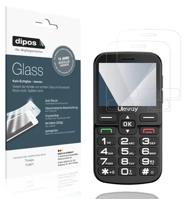 Produktbild von 2x Schutzfolie für Tosaju T2401 - Anti-Shock 9H Folie dipos Glass Kunststoffglas