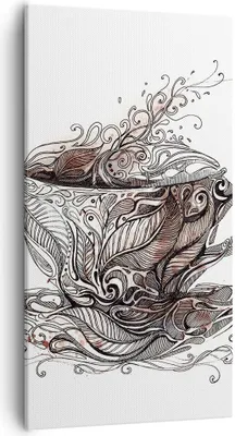 Produktbild von Bild auf Leinwand - Leinwandbild - Abstraktion Tasse Tee heiß - 55x100cm - Wand Bild - Wanddeko - Leinwanddruck - Bilder - Kunstdruck - Wanddekoration - Leinwand bilder - Wandkunst - PA55x100-2976