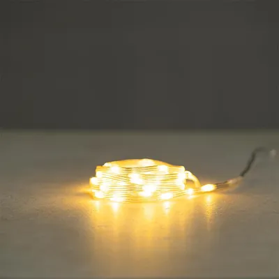 LED-Mikro-Lichterkette, warmweiß, 50 LEDs, 2,20 m, Timer