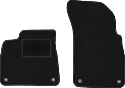 Image de Tapis de sol avant velours sur-mesure pour Audi Q7 II (2016-, SUV) noir, jeu 2 pièces, fixations - STANDRAD