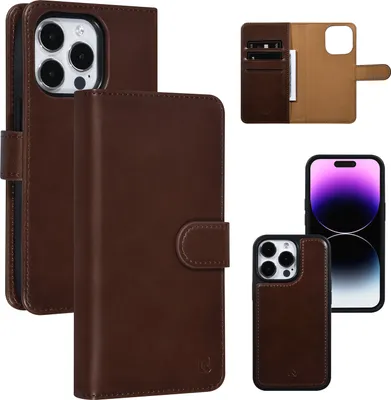 Produktbild von UNIQ Accessory iPhone 14 Pro Book type case - Card holder - Brown