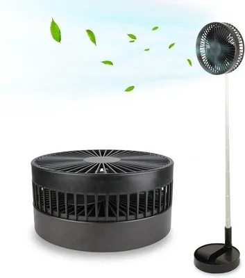 Imagen del producto de Ventilador inalámbrico, recargable, telescópico, de 35 a 100 cm. Ventilador de pie, ventilador de escritorio, 4 velocidades, ajustable 180°, silencioso (30 dB), color