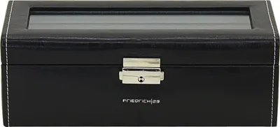 Produktbild von Friedrich Lederwaren Uhrenkasten Bond Feinsynthetik 4Uhren schwarz, 20086-2