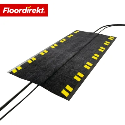 Obrázek produktu pro Kabelová ochranná rohož Floordirekt Sonira 120 x 40 cm – protiskluzový kabelový most s kabelovým kanálem, výstražnými hranami a ochranou proti zakopnutí pro vnitřní i venkovní použití