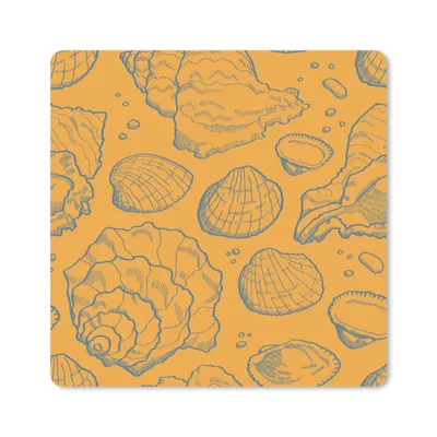 Produktbild von MuchoWow® Mauspad Mousepad Muscheln - Gelb - Orange - Muster 30x30 cm - Mousepads - Maus Mat - Pad - Mausunterlage - Gaming