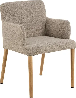Produktbild von Zoe Esszimmerstuhl Mit Armlehnen Bouclé beige.