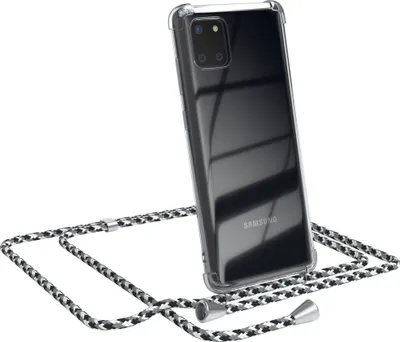 Produktbild von EAZY CASE Handykette kompatibel mit Samsung Galaxy Note 10 Lite, Handyhülle mit Umhängeband, Handykordel, Schutzhülle Clear, Band in Schwarz
