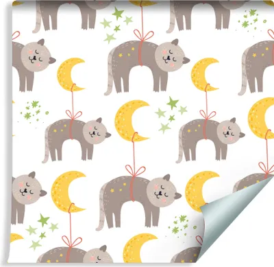 Produktbild von 10m VLIES TAPETE Rolle Kinderzimmer Schlafende Katzen XXL