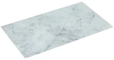 Zdjęcie produktu dla Deska do krojenia szklana biała marble    52x30 cm