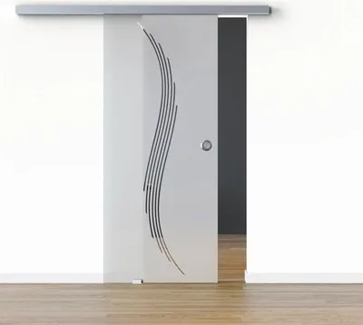 Produktbild von Pertura Glasschiebetür Komplettset Glera Sweep 02 900x2175 mm Links inkl. Beschlag Selir Aluminium Edelstahloptik,Griffm