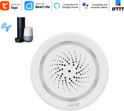 Produktbild von NEO Wifi Sirene Alarm Sensor Smart Alarm Sirene Haussicherungssystem Tuya Smart Life APP Kompatibel mit Alexa Google Home Voice Control