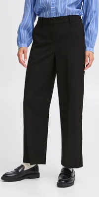 Immagine prodotto di b.young BYDANTA Pantaloni da donna Pantaloni in tessuto con tasche laterali, cerniera nascosta, lunghezza alla caviglia, leggermente elasticizzati, vestibilità regolare