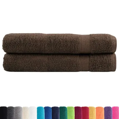 Immagine prodotto di Asciugamani vidaXL Premium SOLUND, 2 pezzi, marroni, 100x200 cm, 600 g/m²