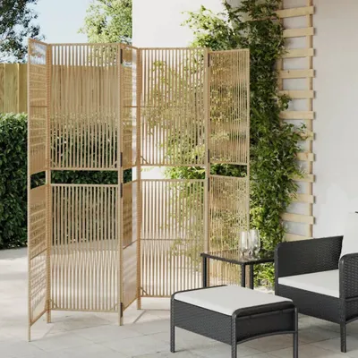 Obrázek produktu pro Dělicí stěna 6 panelů polyratan béžová Řádkové tkaní / 294 x 180 cm