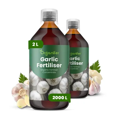 Obrázek produktu pro Cesnak Tekuté Hnojivo 2x1 L – 2-1-8 NPK – Pro Cesnak – Podporuje Rovnomerný Růst & Výnosnosť – Organifer