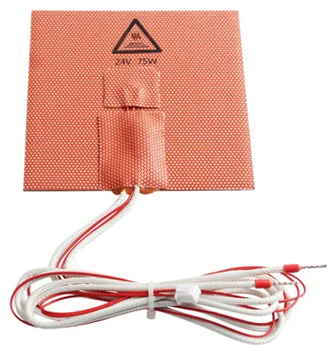 Obrázok produktu pre príslušenstvo k 3D tlačiarni Silikónová vyhrievacia podložka 24V 60W Vyhrievacia podložka 100x100mm Vyhrievané lôžko s termistorom Kompatibilné s 3D tlačiarňou Voro V0