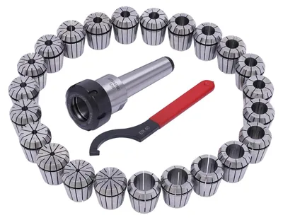 Produktbild von Spannzangenfutter, 23-teiliges Set, kompatibel mit CNC-Maschinen, Silber