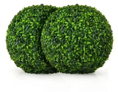 Produktbild von KOMFOTTEU 2er Buchsbaumkugel künstlich, Buchskugel 40cm, Formschnitt Kunstpflanze Dekopflanze Zimmerpflanze für Garten, Büro, Hochzeit