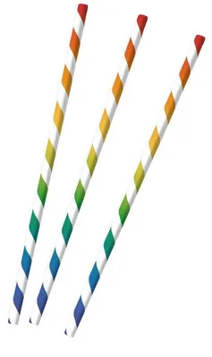 Zdjęcie produktu dla papierowe słomki do picia "Rainbow" | 12 szt. / 19,7 cm