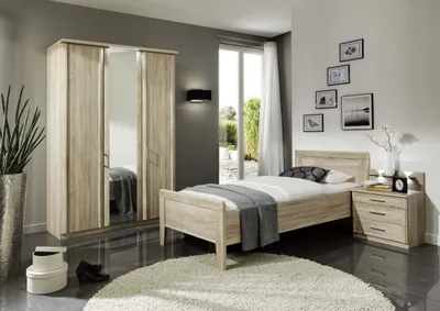 Produktbild von Einzelbett Meran Eiche Sägerau Nachbildung 100x200 cm Vaja