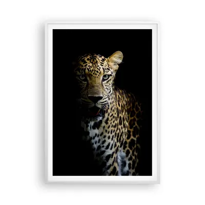 Produktbild von Gerahmtes Poster - Weißer Rahmen - Schattig Leopard Panther - 70x100 cm - Wand Bild - Wanddeko - Wandbilder - Kunstposter - Wandposter - Bilderrahmen - Bilder - Kunstdruck - P2WPA70x100-4585