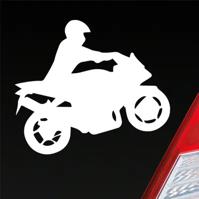 Produktbild von Auto Aufkleber Mopped Bike Moped Motorrad 10x8,5 cm Weiss Glanz Sticker Heckscheibenaufkleber