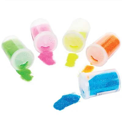 Image de Baker Ross : Boîtes à paillettes "Helle Glitter" (lot de 5 pièces), couleurs assorties