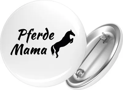 Produktbild von Huuraa Button Pferdemama Silhouette 25mm rund mit Sicherheitsnadel Ansteckbutton Geschenkidee