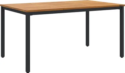 Produktbild von vidaXL Tisch für Outdoor Natürlich und Schwarz 150 x 90 x 75 cm