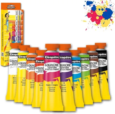 Immagine prodotto di Colori a tempera in tubetti, confezione da 5 pezzi, blister, capacità: 10 x 10 ml, assortiti