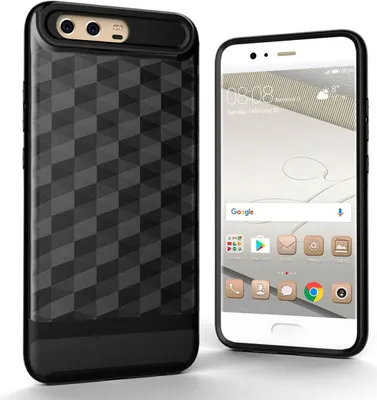 Produktbild von Hülle für Huawei P10 Backcover Case Handy Schutzhülle - Cover 3D Prisma Design Schwarz