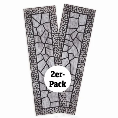 Produktbild von EUROtops Trittschutzmatte 2er-Pack – Fußmatte im zweifarbigen Mosaik-Dessin, Rutschfeste Stufenmatte für Draußen, Steingrau