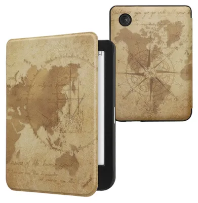 Produktbild von kwmobile Schutzhülle für Kobo Clara BW / Clara Colour / Tolino Shine (5) / Shine Color Hülle - eReader Flip Case mit Auto Sleep Funktion - Travel