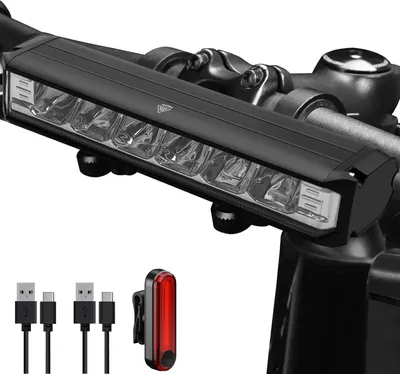 Produktbild von Fahrradlicht vorne, 1800 Lumen, leistungsstarke LED-Fahrradlampe, 5 Modi, Fahrradlampe, 4000 mAh, wiederaufladbar, USB, wasserdicht, IPX5, Vorderlicht