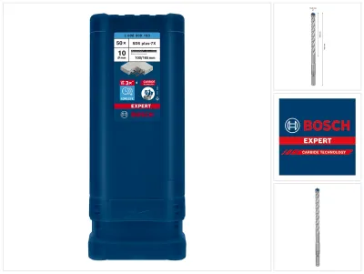 Image de Bosch Expert SDS plus 7X Marteaux-perforateurs 10,0 x 165 mm 50 pces ( 2608900193 ) 4 tranchants Carbide Technology