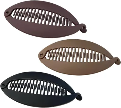 Productafbeelding van Haarspelden, bananenvorm, 3 stuks, 12 cm, geschikt voor sport en dagelijks gebruik
