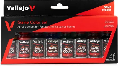 Immagine prodotto di Vallejo Game Color Set di colori acrilici Game Color Inks. Kit di 8 inchiostri trasparenti in flaconi da 18 ml con contagocce per effetti di ombreggiatura e acquerelli per fantasia e wargame.