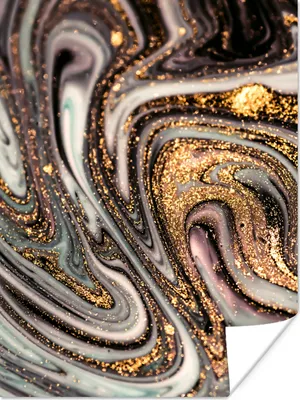 Produktbild von MuchoWow® Poster Marmoroptik - Gold - Glitter - Luxus - Marmor - Weiß 90x120 cm - Wohnzimmer