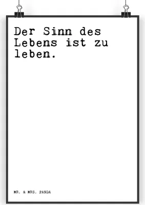Produktbild von Mr. & Mrs. Panda Bild Der Sinn des Lebens... DIN A3 - Weiß - Geschenk, Sinnhaftigkeit, Sprüche, Wandbild, Spruch Weisheiten Zitate Lustig Weisheit Worte, Lebens, wanddeko