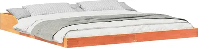 Zdjęcie produktu dla Ramka łóżka Woskowy Brąz 200 x 210 cm Lite drewno sosnowe
