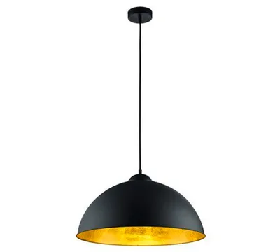 Image de Suspension avec abat-jour noir doré, pour table de salle à manger îlot de cuisine