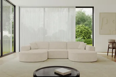 Produktbild von ALTDECOR Ecksofa in U-Form  MARI-U1 -303x171x79,5 cm  Beige -  Corner Sofa Bett Eckcouch Couch L-Form Wohnlandschaft  Cauchsofa